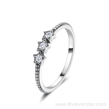 White Zircon CZ Women Rings 925 Silver Ring